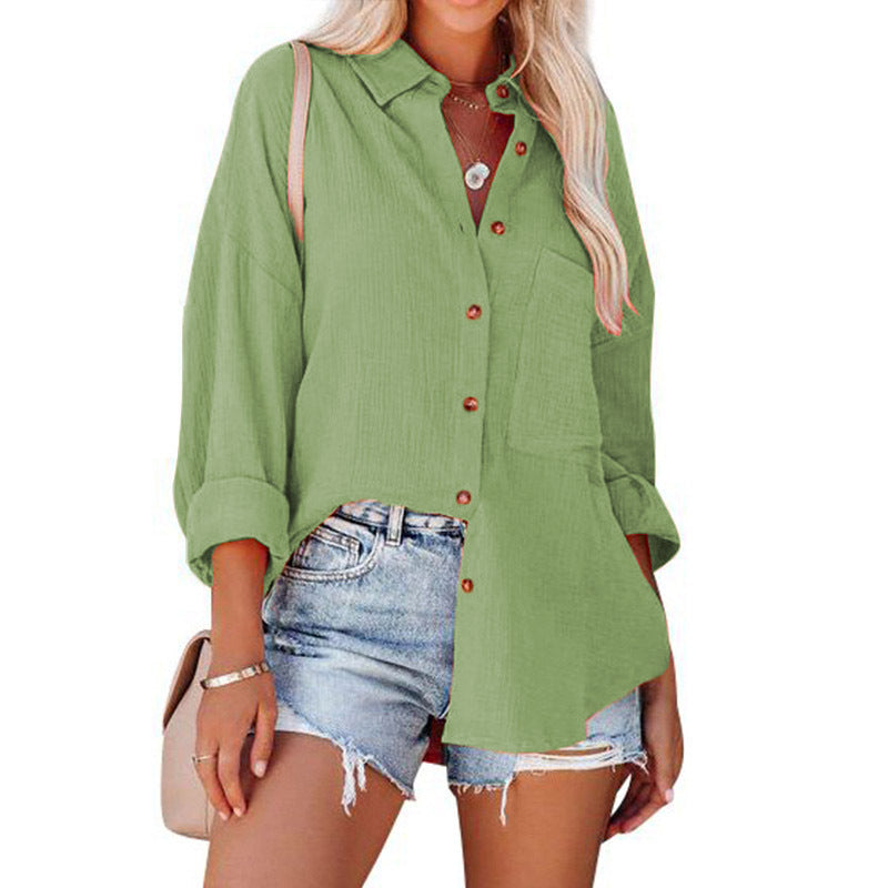 WOLLY™ | Casual Button Down Long Sleeve Blouse