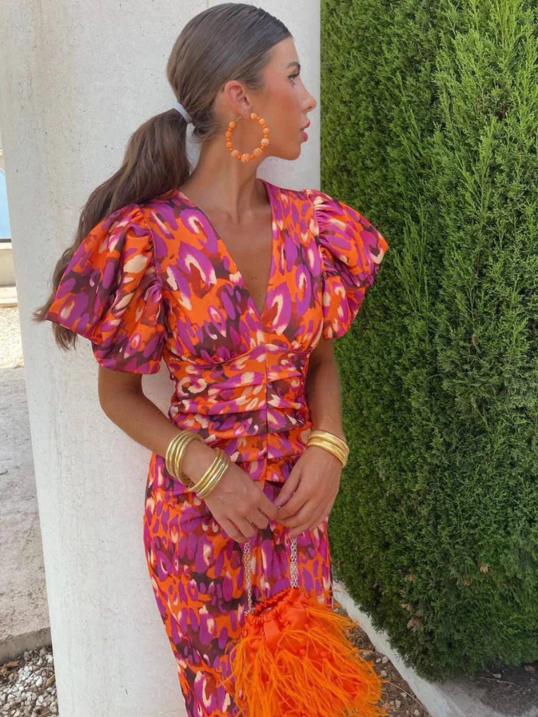 Grace & Annalee™ | Vivid Pleated Midi Dress