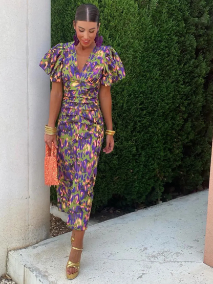 Grace & Annalee™ | Vivid Pleated Midi Dress
