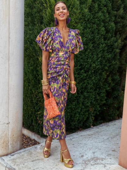 Grace & Annalee™ | Vivid Pleated Midi Dress
