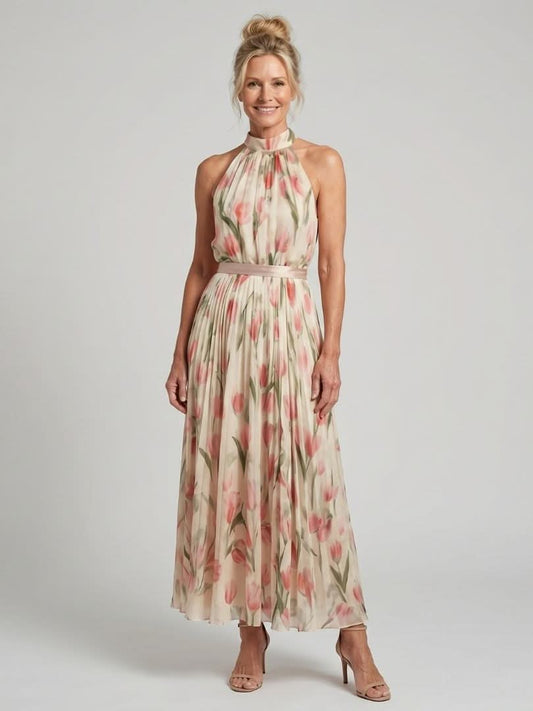 Grace & Annalee™ | Halter Neck Floral Midi Dress