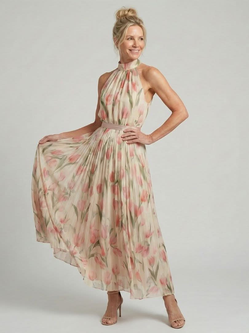 Grace & Annalee™ | Halter Neck Floral Midi Dress