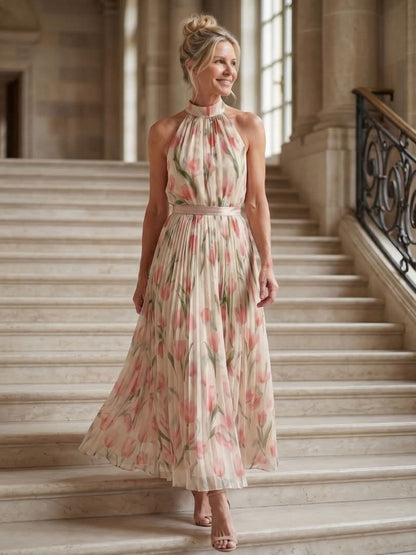Grace & Annalee™ | Halter Neck Floral Midi Dress