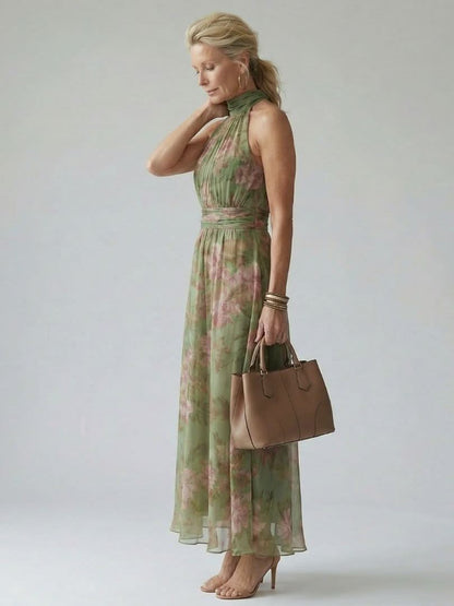 Mirelle | Gathered Halter Midi Dress