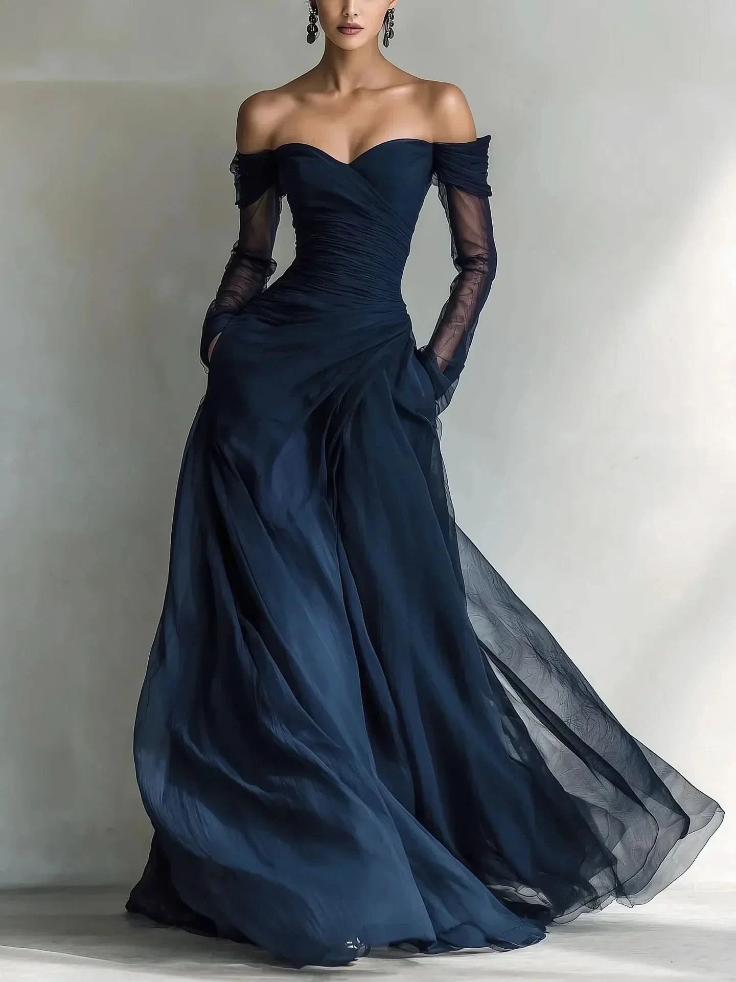 Matilda • Long dress with off-the-shoulder design