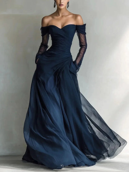 Matilda • Long dress with off-the-shoulder design