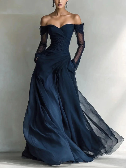 Matilda • Long dress with off-the-shoulder design