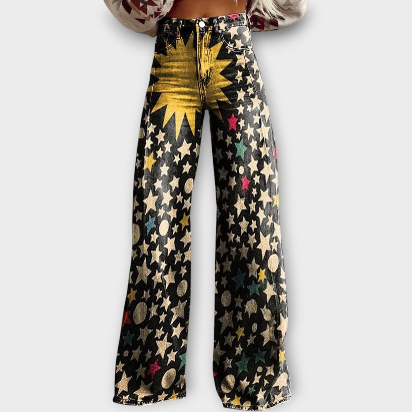 Jeans with Astral Prints