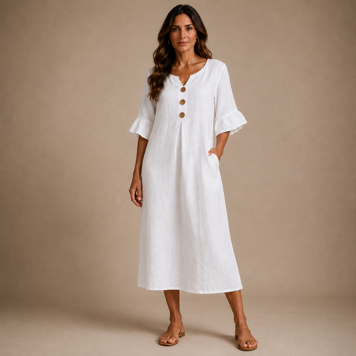 VANESA | Button Detail Midi Dress