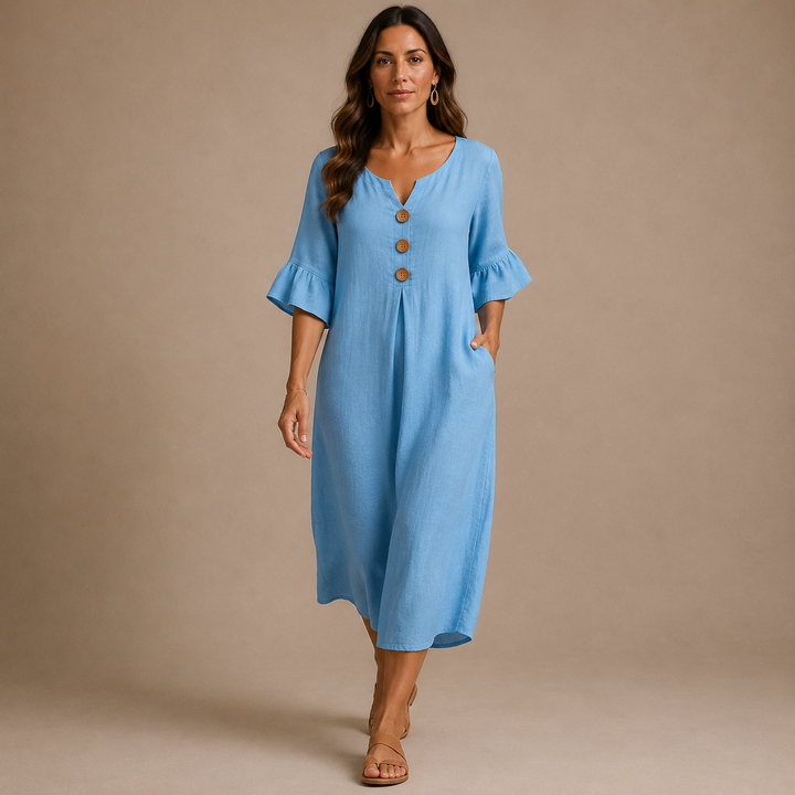 VANESA | Button Detail Midi Dress