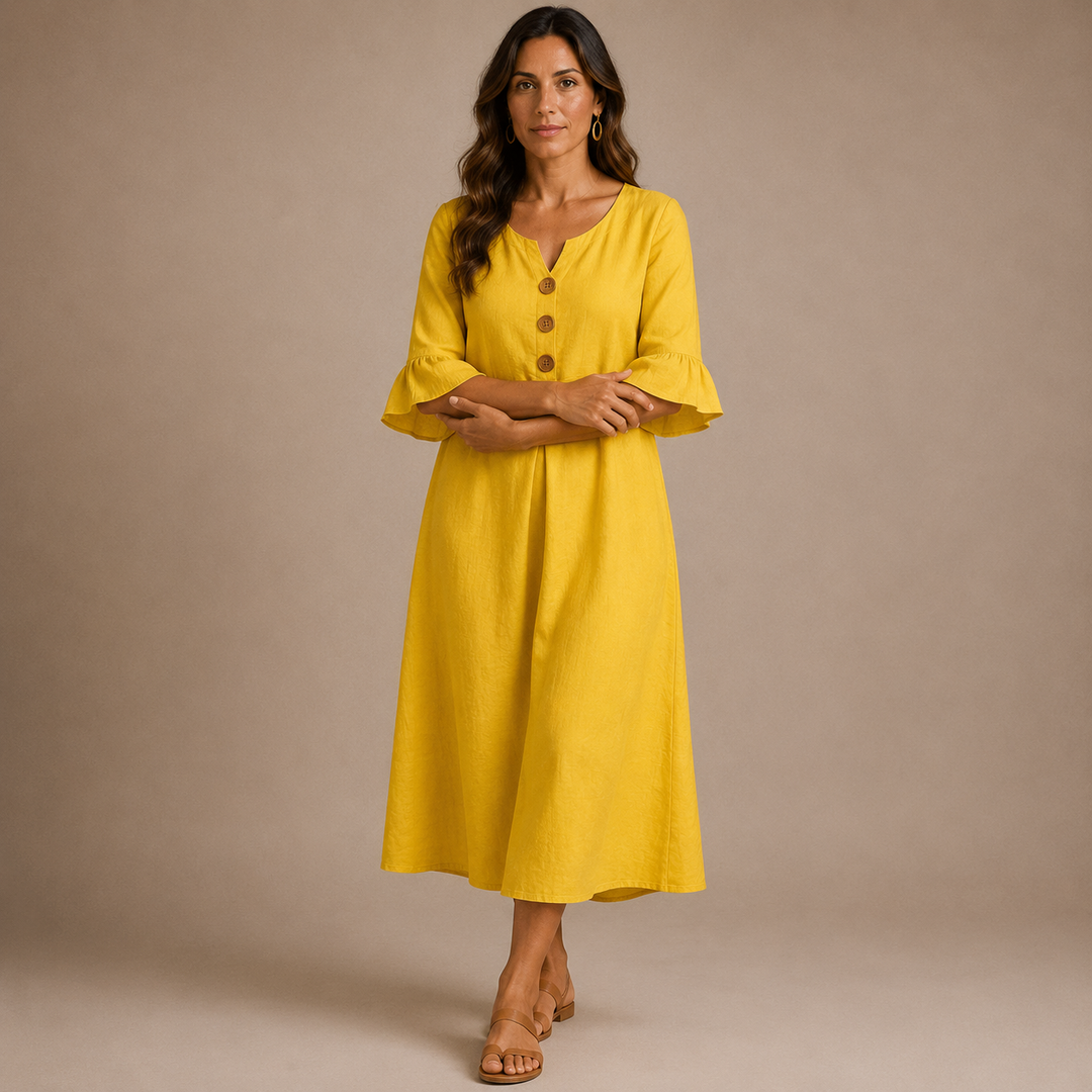 VANESA | Button Detail Midi Dress