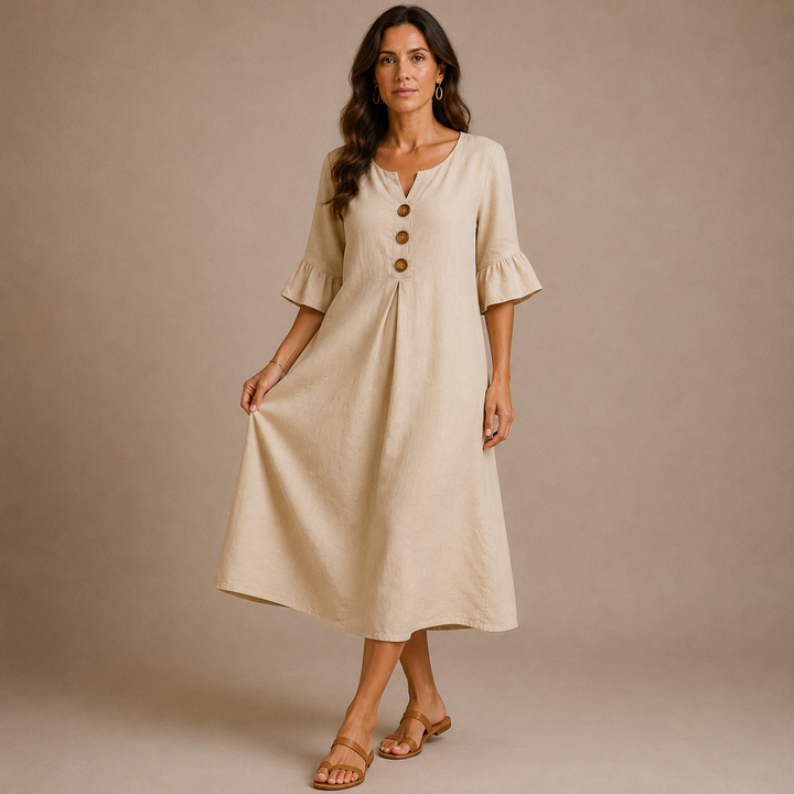 VANESA | Button Detail Midi Dress