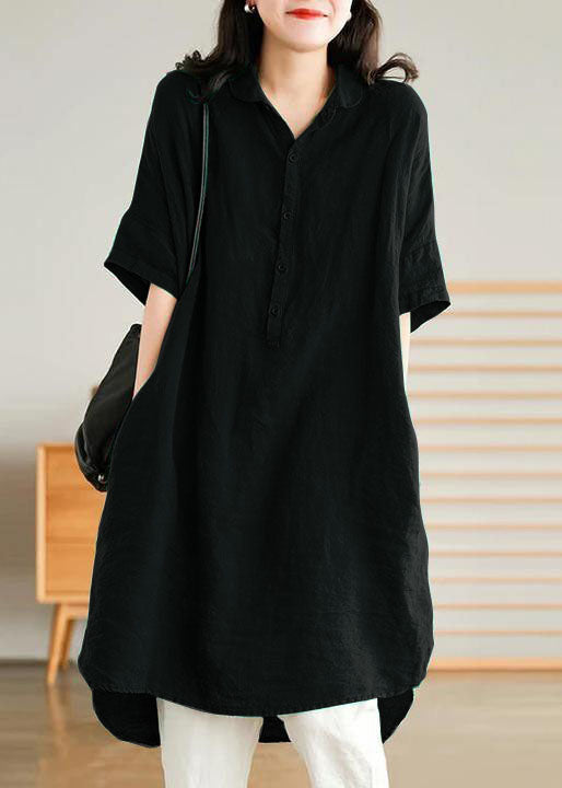 Women Casual Linen Shirt Dress