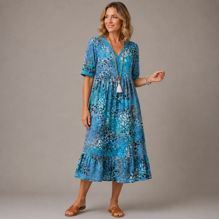 ELARA | Elegant Printed Midi Dress