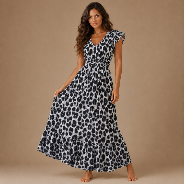 CARMEN | Baroque Maxi Dress with V-Neck
