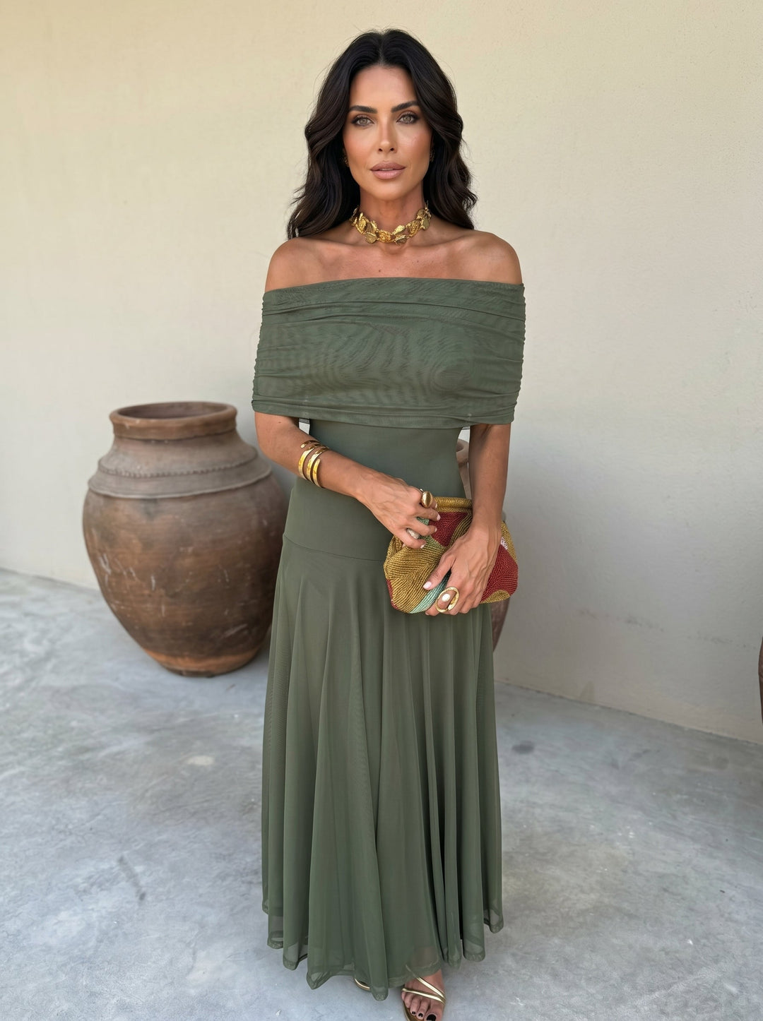 VALENTINA | Elegant Ruched Maxi Dress
