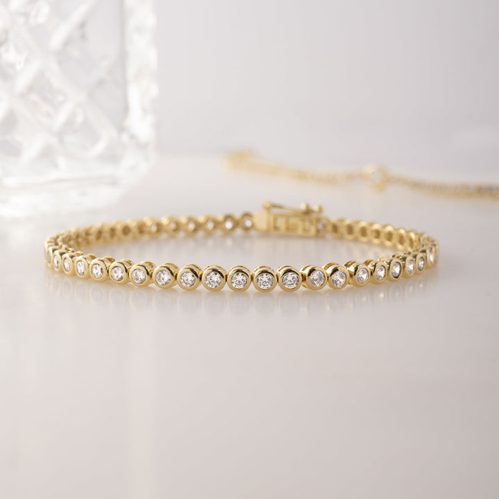 2.5mm Round Bezel Tennis Bracelet