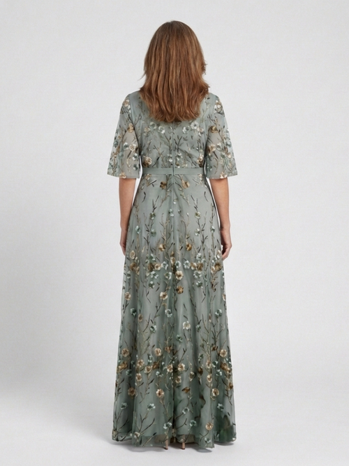 Grace & Annalee™ | Floral V Neck Short Sleeve Maxi Dress
