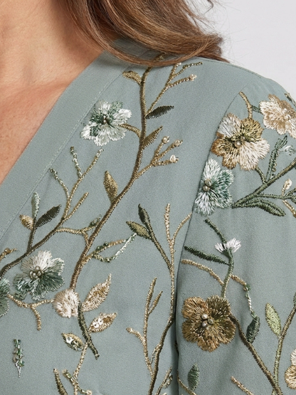 Grace & Annalee™ | Floral V Neck Short Sleeve Maxi Dress