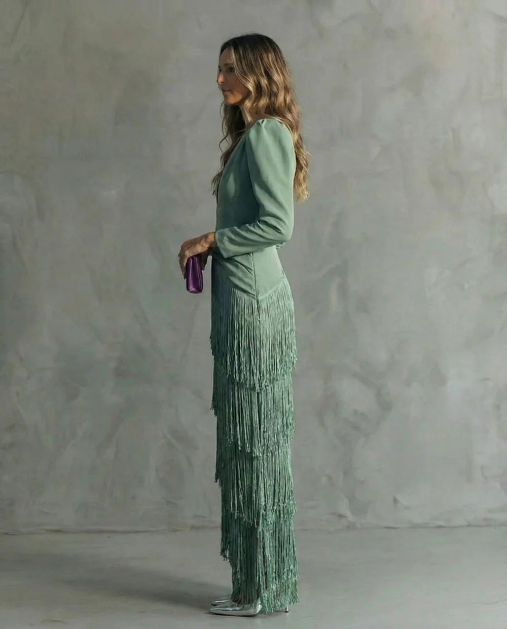 Claire | Elegant dress with fringe sleeves
