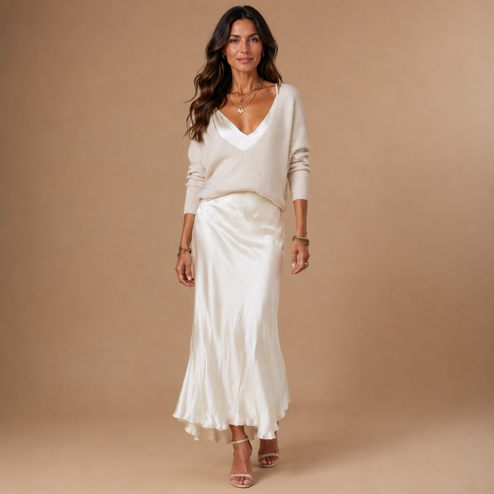 SOLENE | Slip Dress &amp; Knit Set