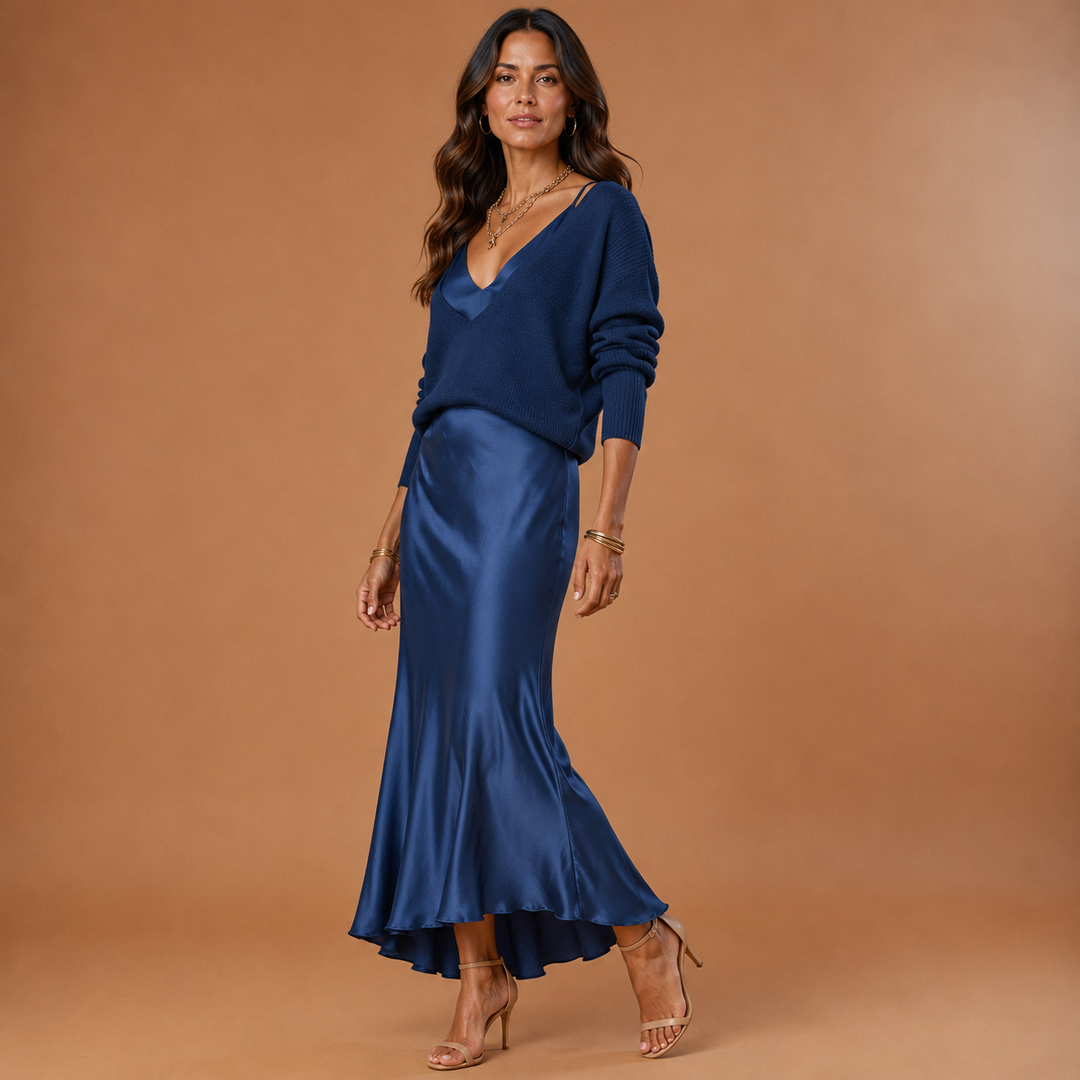 SOLENE | Slip Dress &amp; Knit Set