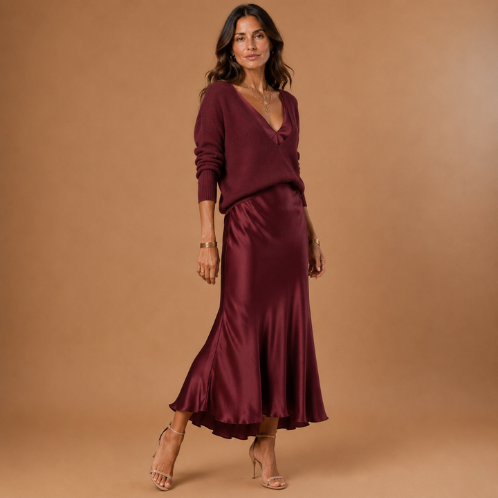 SOLENE | Slip Dress &amp; Knit Set