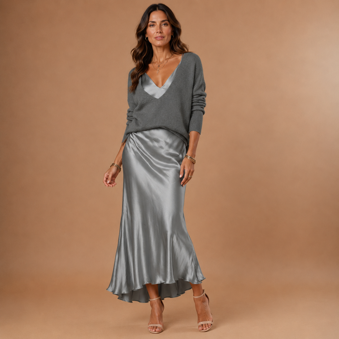 SOLENE | Slip Dress &amp; Knit Set