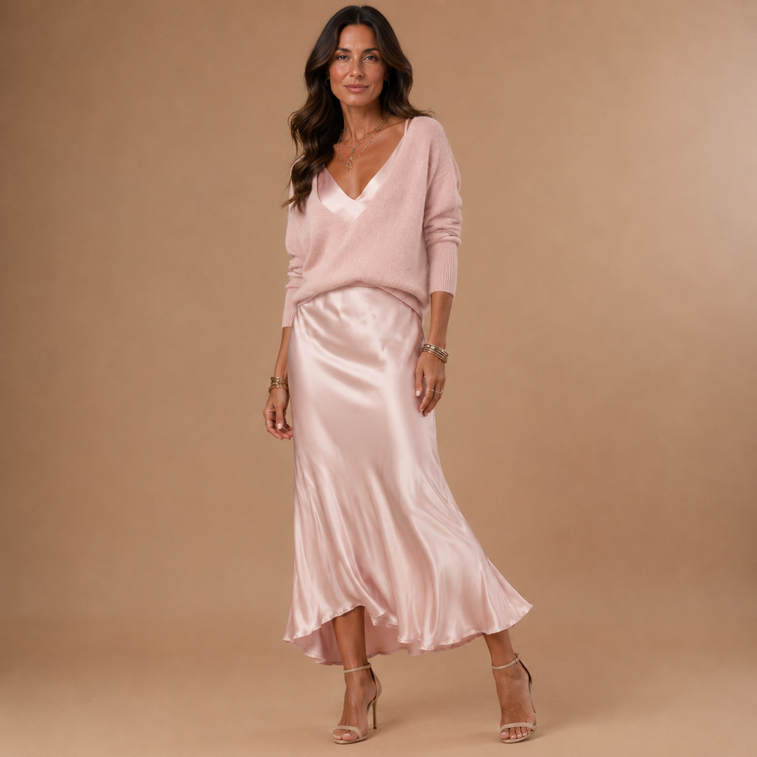 SOLENE | Slip Dress &amp; Knit Set