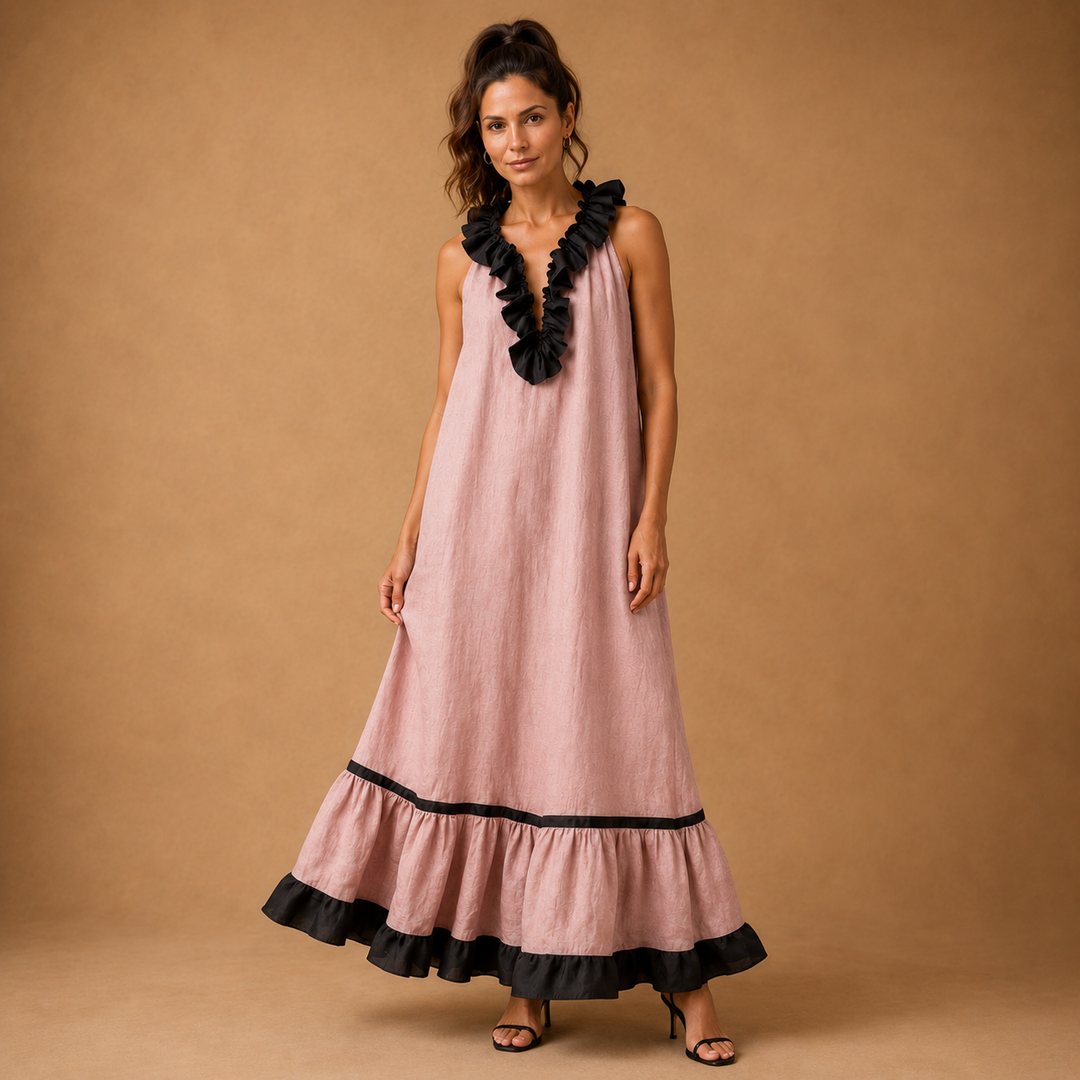 KENDALL | Elegant long dress with ruffles