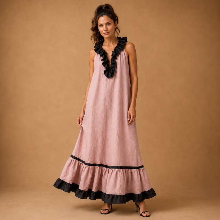 KENDALL | Elegant long dress with ruffles