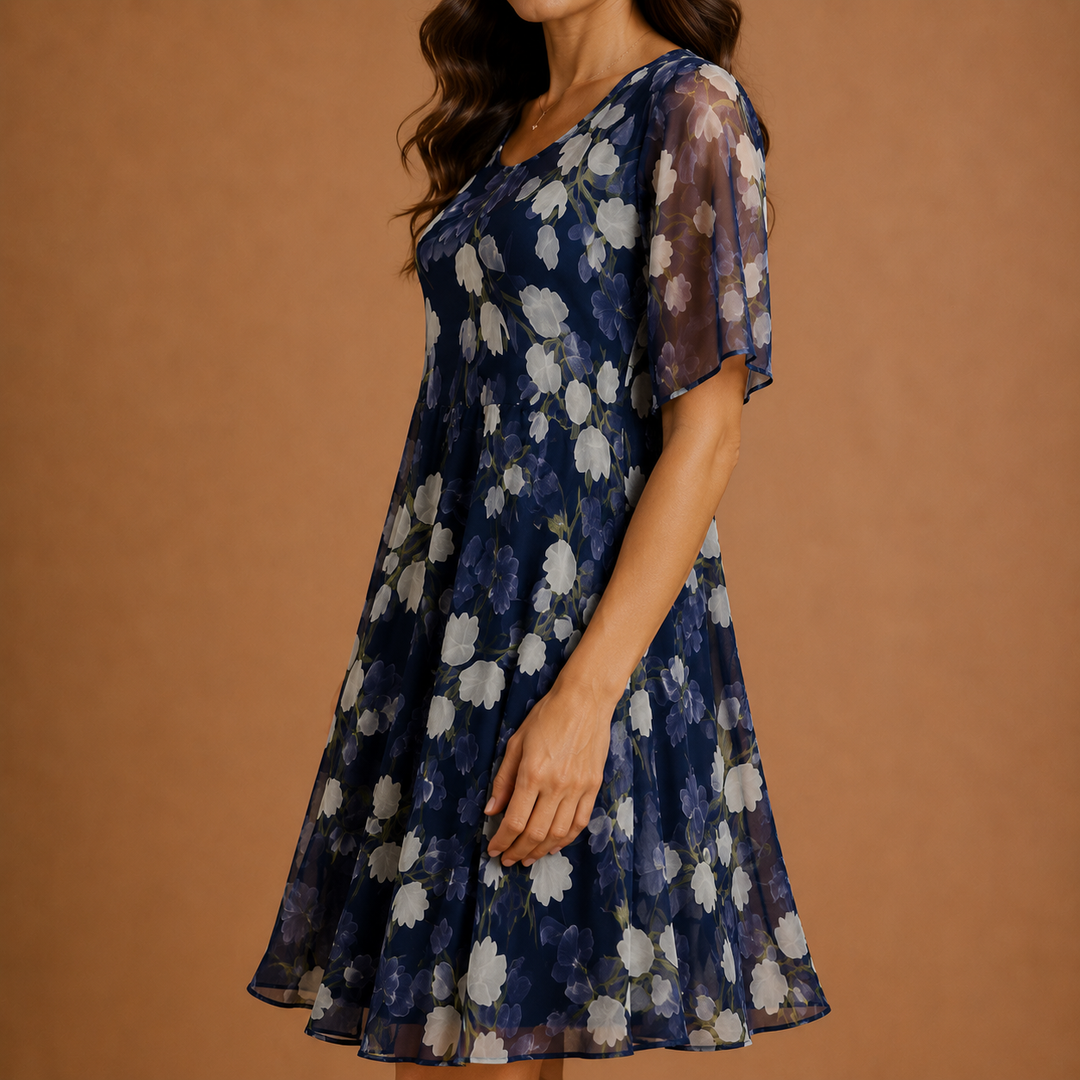 SERAPHINA | Floral Mesh Midi Dress
