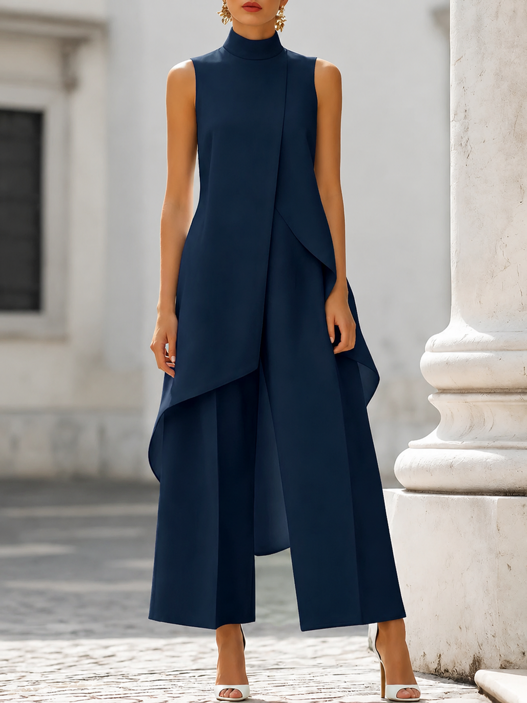 Valora - Elegant Wide-leg Two-piece Suit