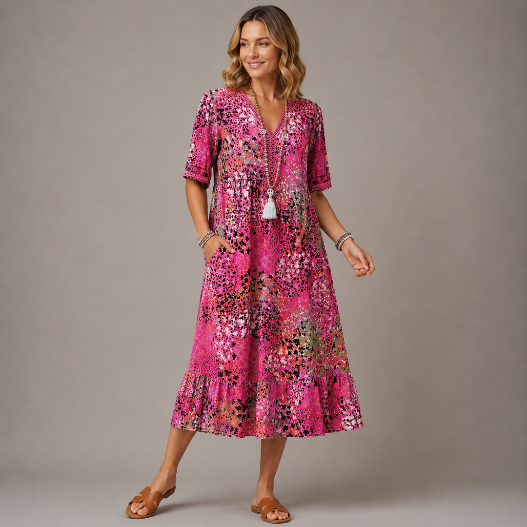 ELARA | Elegant Printed Midi Dress