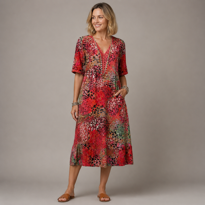 ELARA | Elegant Printed Midi Dress