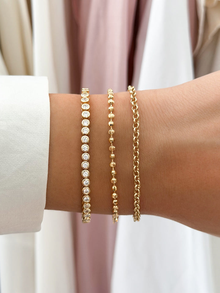 2.5mm Round Bezel Tennis Bracelet