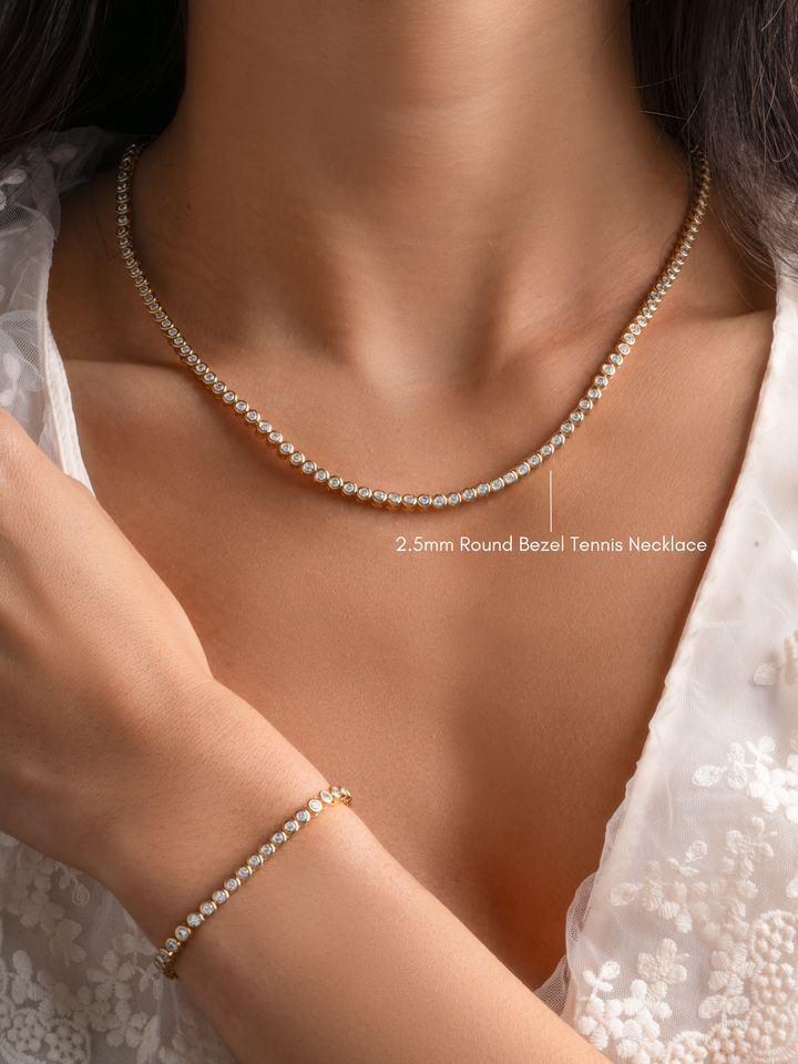 2.5mm Round Bezel Tennis Bracelet