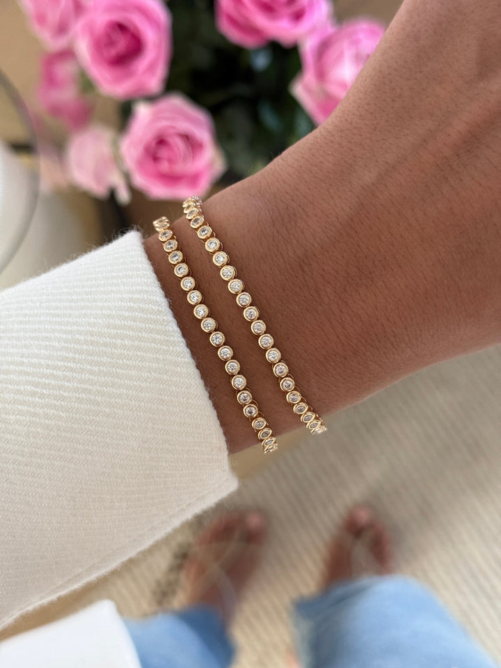2.5mm Round Bezel Tennis Bracelet
