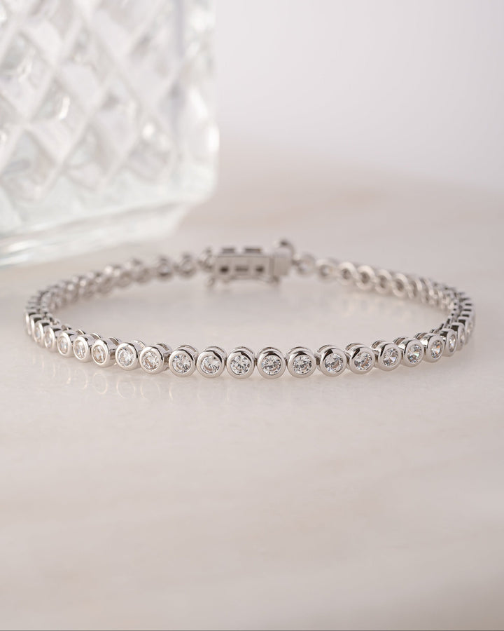 2.5mm Round Bezel Tennis Bracelet