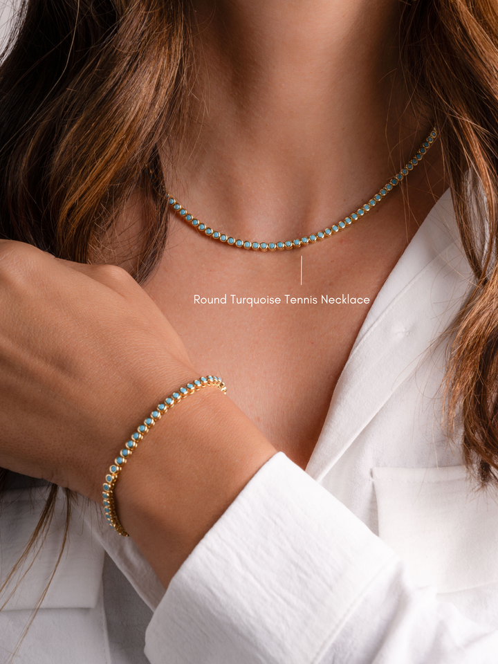 Turquoise Bezel Tennis Bracelet