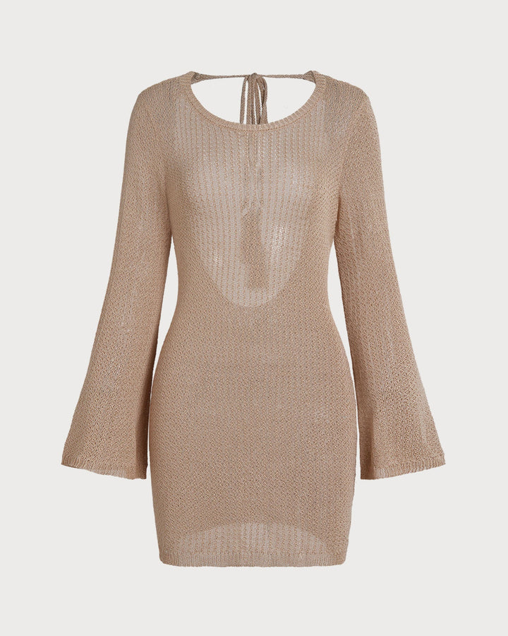 Khaki Bell Sleeve Cover-up