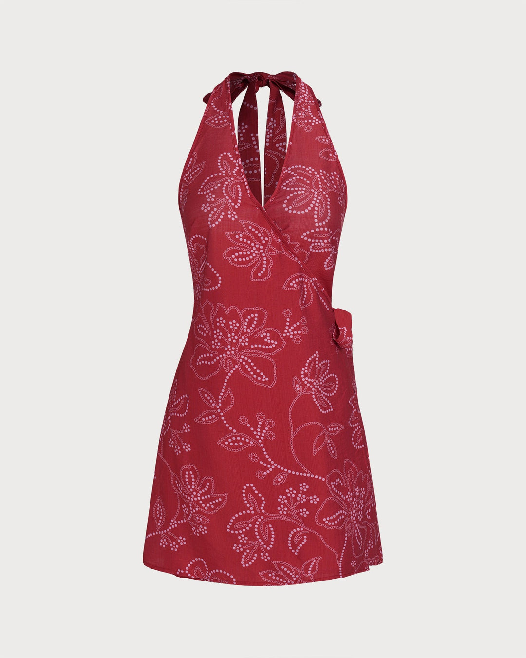 Red Halter Neck Beach Dress