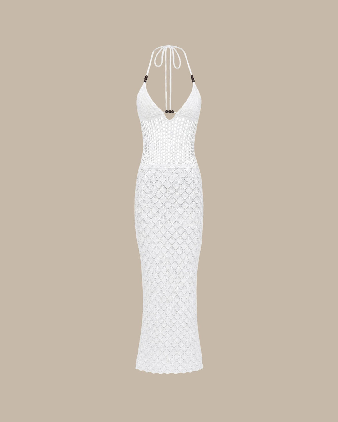 White Halter Knit Cover-up