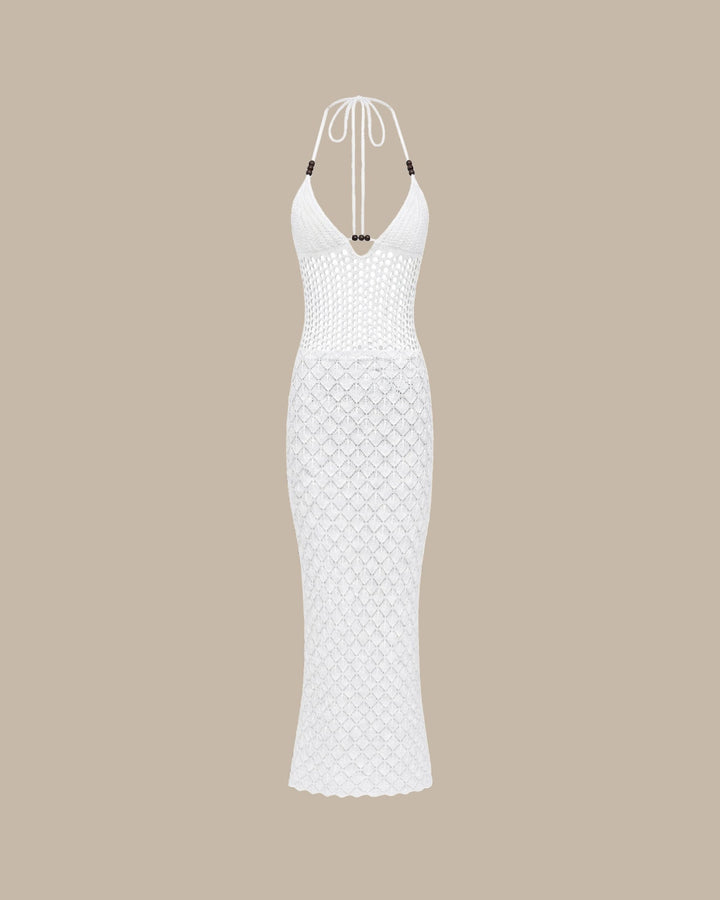 White Halter Knit Cover-up