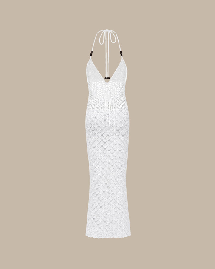 White Halter Knit Cover-up