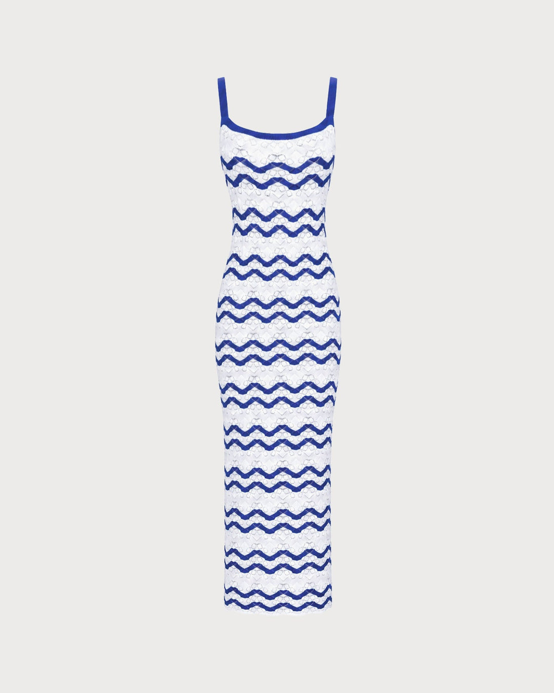 Blue Striped Textured Beach Dress