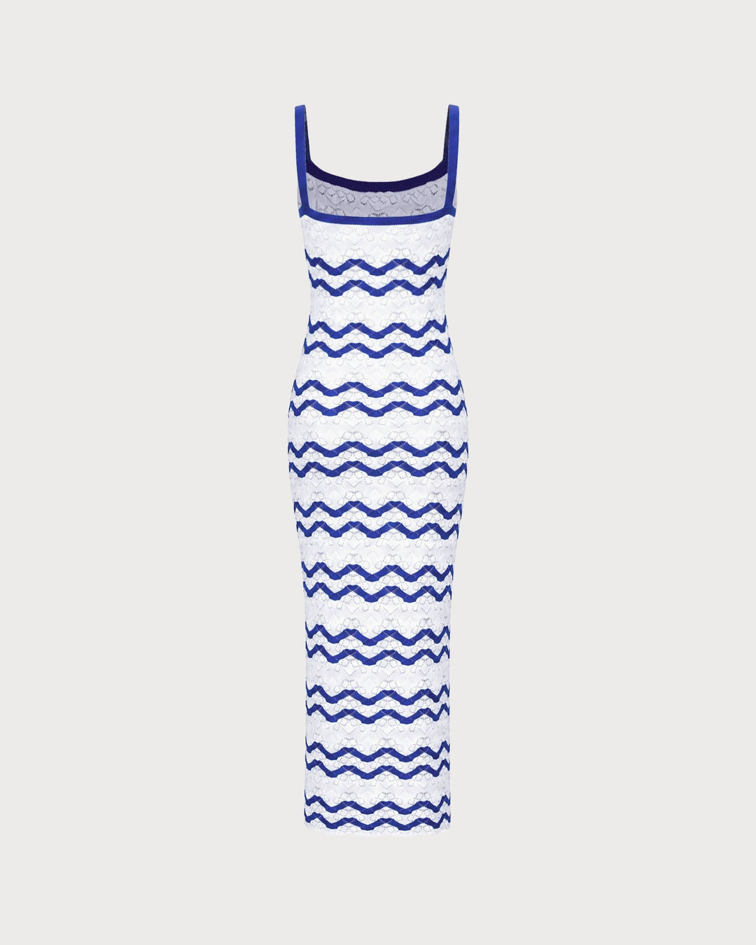Blue Striped Textured Beach Dress