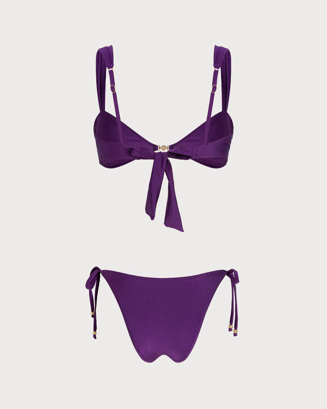 Purple Triangle Drawstring Bikini Set
