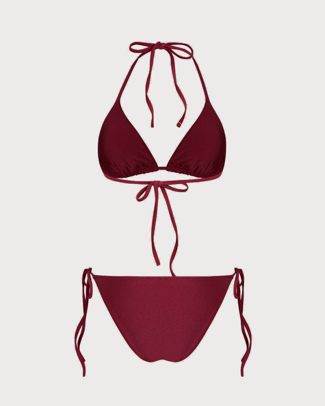 Red Triangle Drawstring Bikini Set