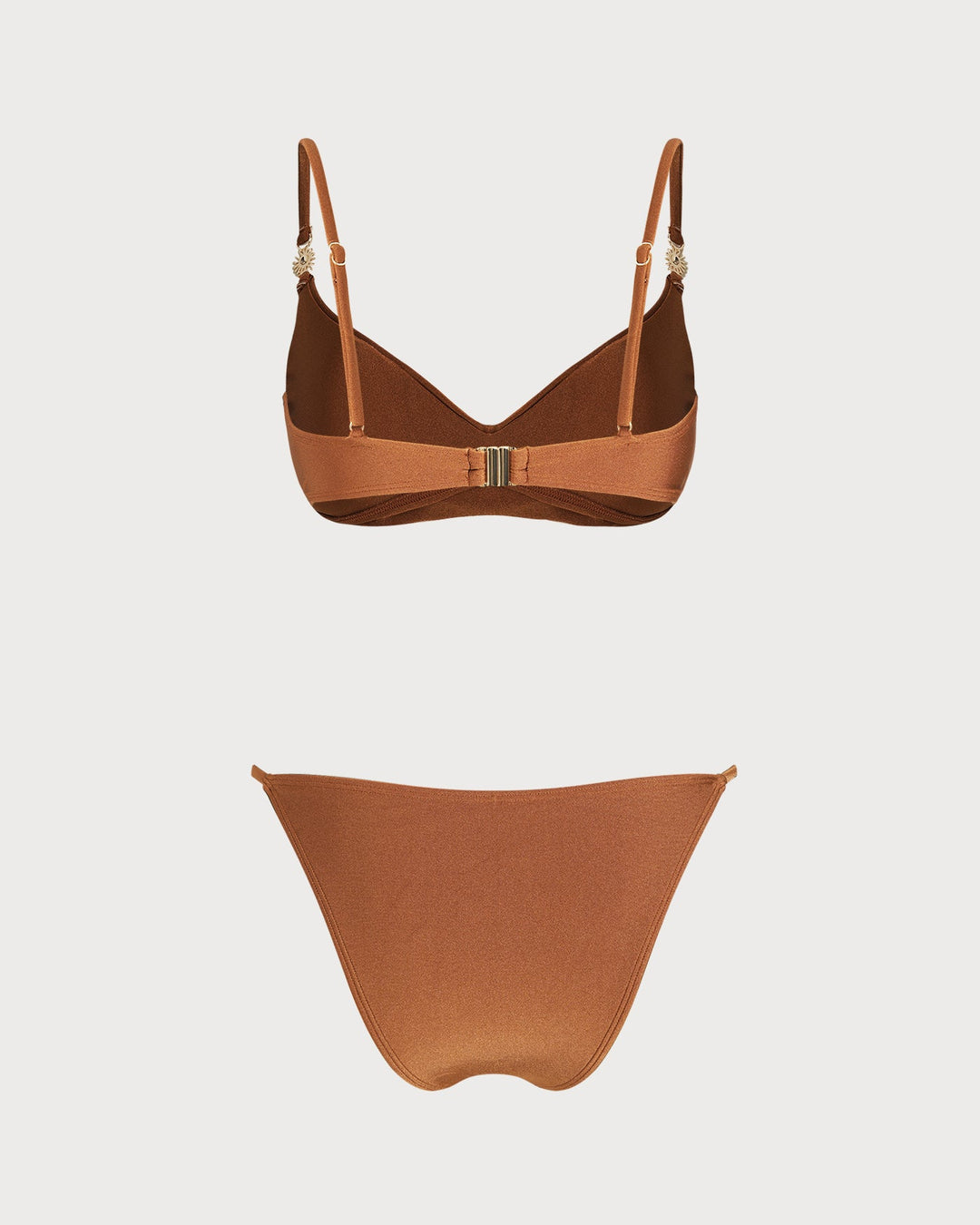 Caramel V Neck Bralette Bikini Set